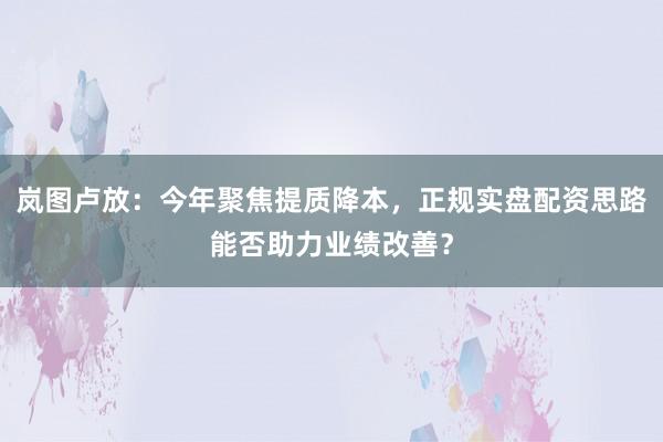 岚图卢放：今年聚焦提质降本，<a href=