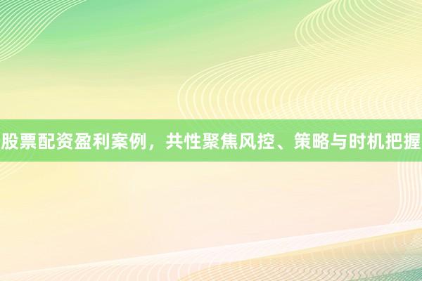 股票配资盈利案例，共性聚焦风控、策略与时机把握