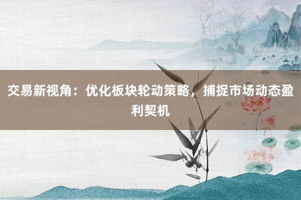 交易新视角：优化板块轮动策略，捕捉市场动态盈利契机