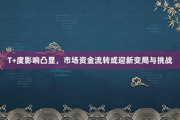 T+度影响凸显，市场资金流转或迎新变局与挑战