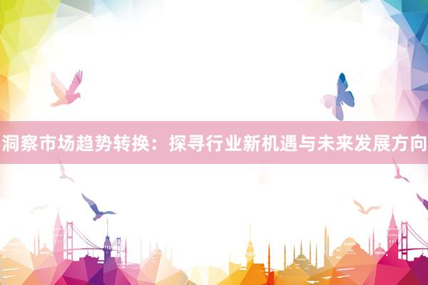 洞察市场趋势转换:探寻行业新机遇与未来发展方向