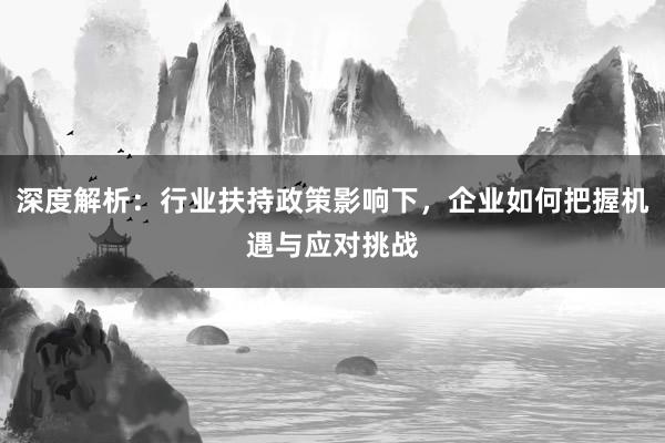 深度解析：行业扶持政策影响下，企业如何把握机遇与应对挑战