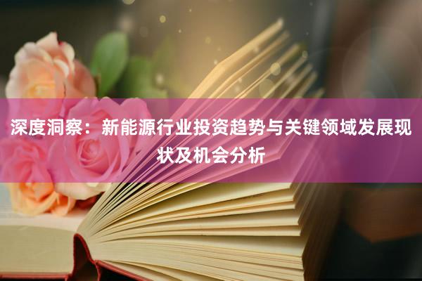 深度洞察：新能源行业投资趋势与关键领域发展现状及机会分析